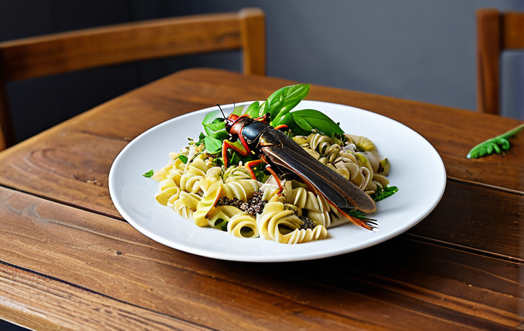 곤충 단백질의 장점 - Sustainable Insect Farm**

"A bright, modern insect farm, fully indoors. Crickets and mealworms are ...