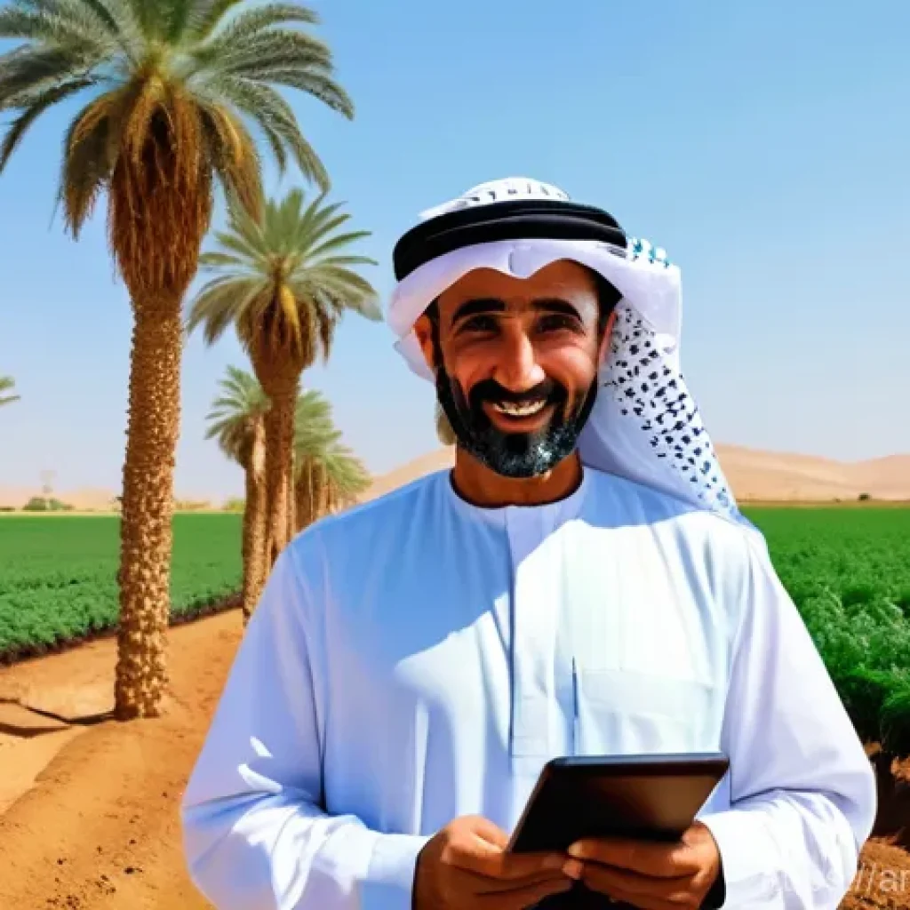 기후 변화와 농업의 미래 - **Prompt 1: Climate-Smart Farming in an Oasis**
    "A distinguished Arab farmer, middle-aged with a...